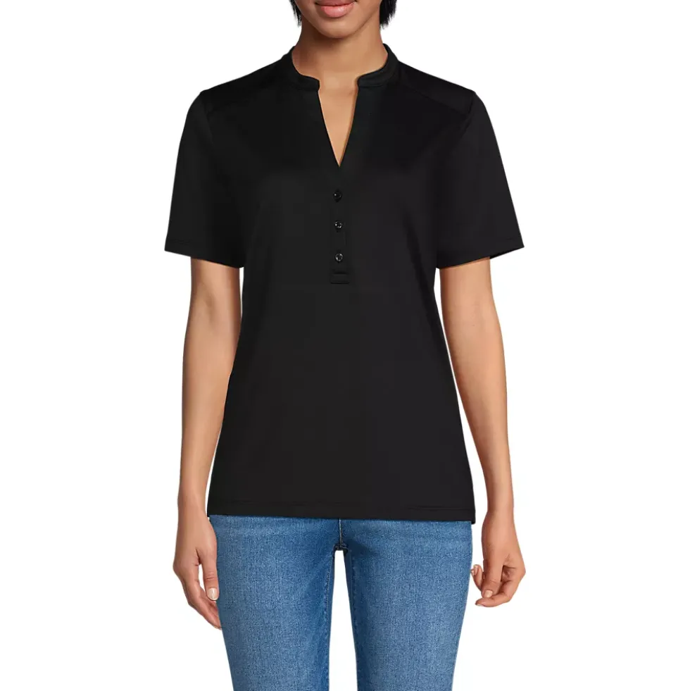 Women's Rapid Dry Short Sleeve V-Neck Henley Shirt