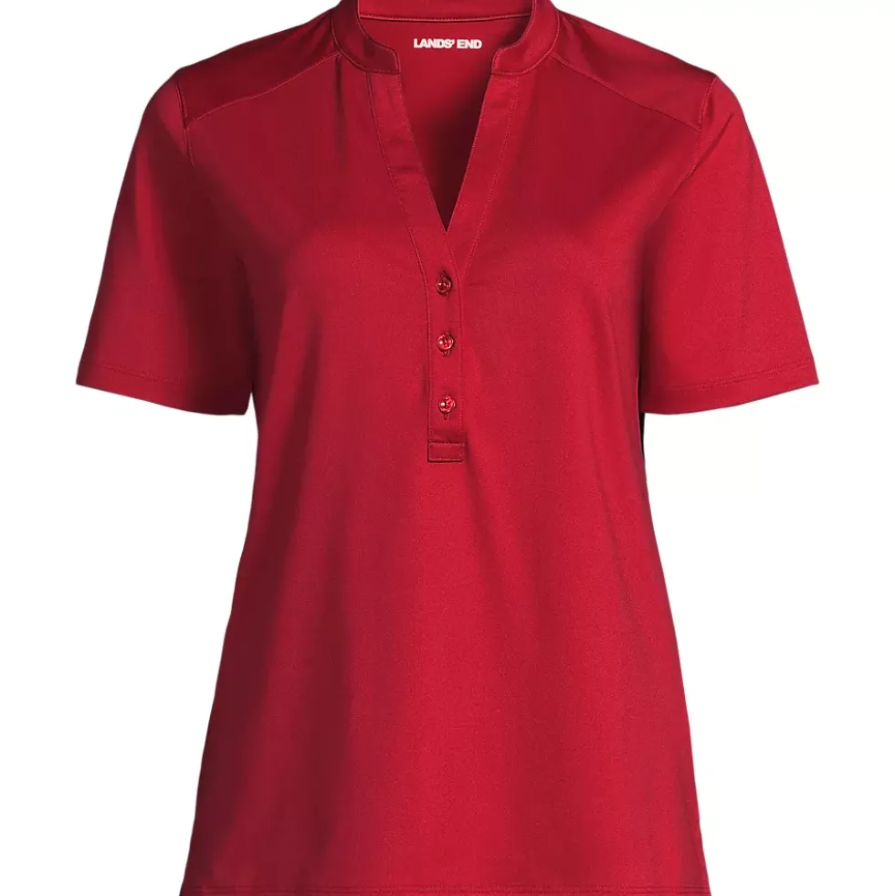Women's Rapid Dry Short Sleeve V-Neck Henley Shirt