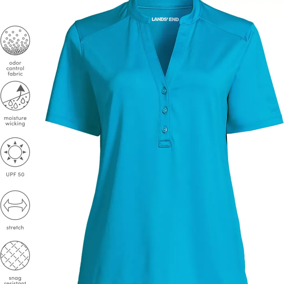 Women's Rapid Dry Short Sleeve V-Neck Henley Shirt