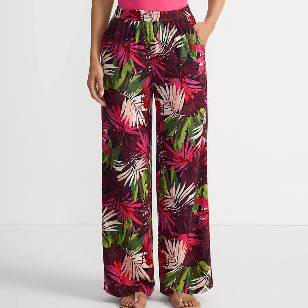 Women's Rayon High Rise Wide Leg Pants - Set Bottom