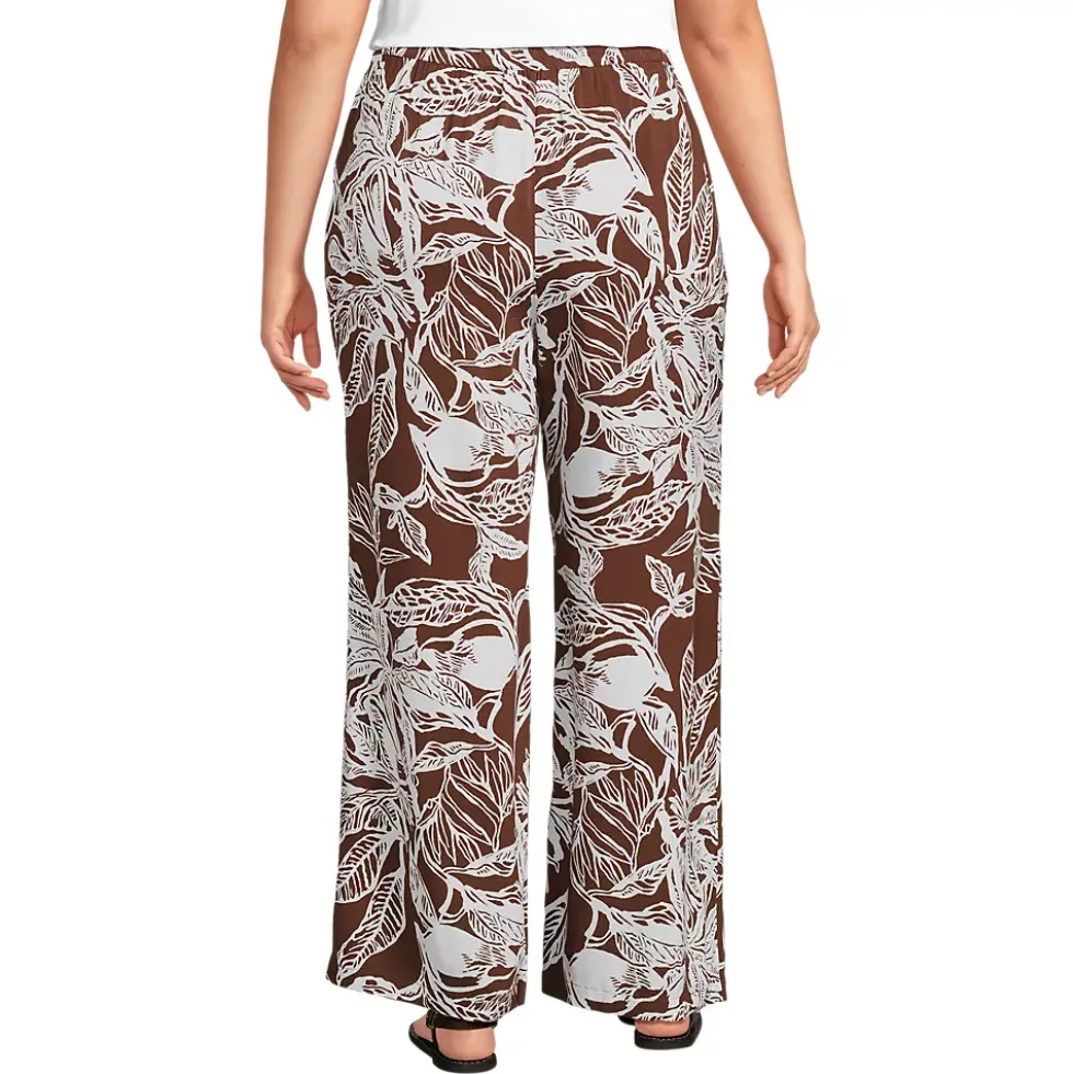 Women's Rayon High Rise Wide Leg Pants - Set Bottom