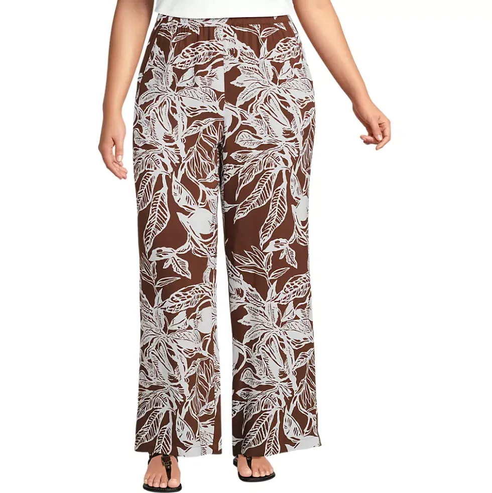 Women's Rayon High Rise Wide Leg Pants - Set Bottom