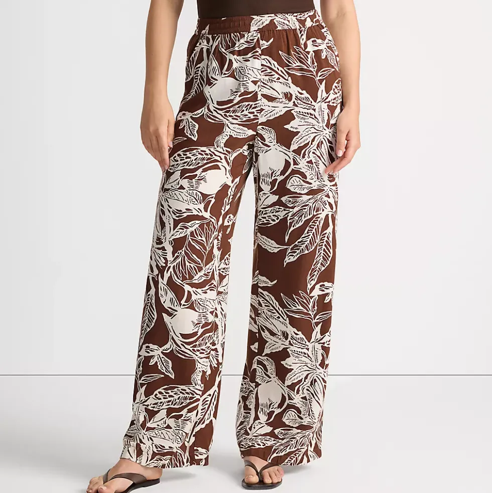Women's Rayon High Rise Wide Leg Pants - Set Bottom