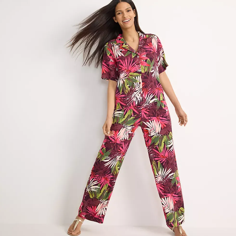 Women's Rayon High Rise Wide Leg Pants - Set Bottom