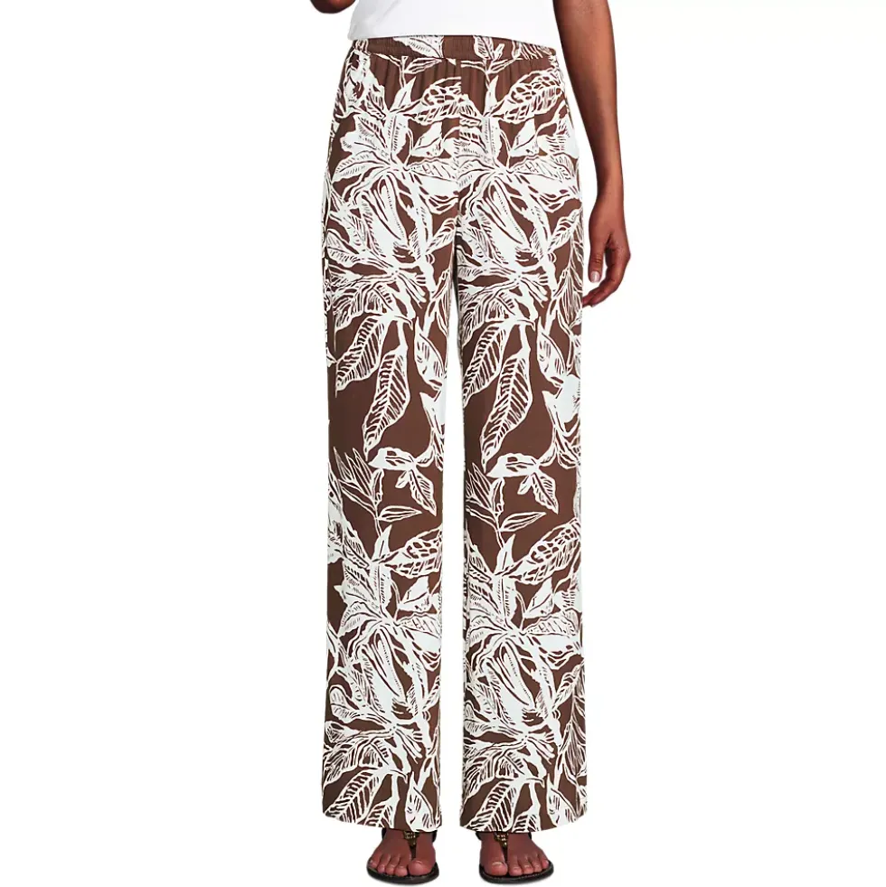 Women's Rayon High Rise Wide Leg Pants - Set Bottom