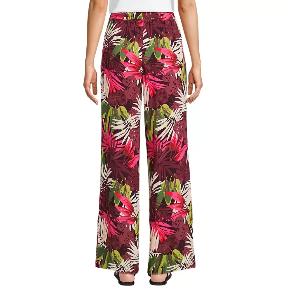 Women's Rayon High Rise Wide Leg Pants - Set Bottom