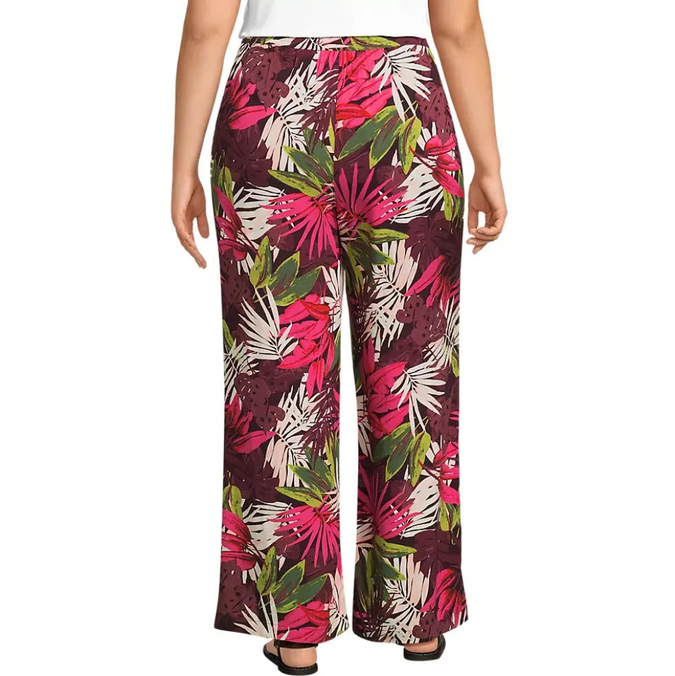 Women's Rayon High Rise Wide Leg Pants - Set Bottom