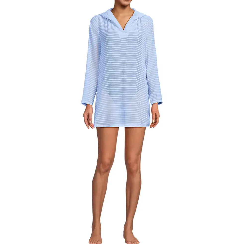 Women's Rayon Rib Hooded Mini Cover-up Dress
