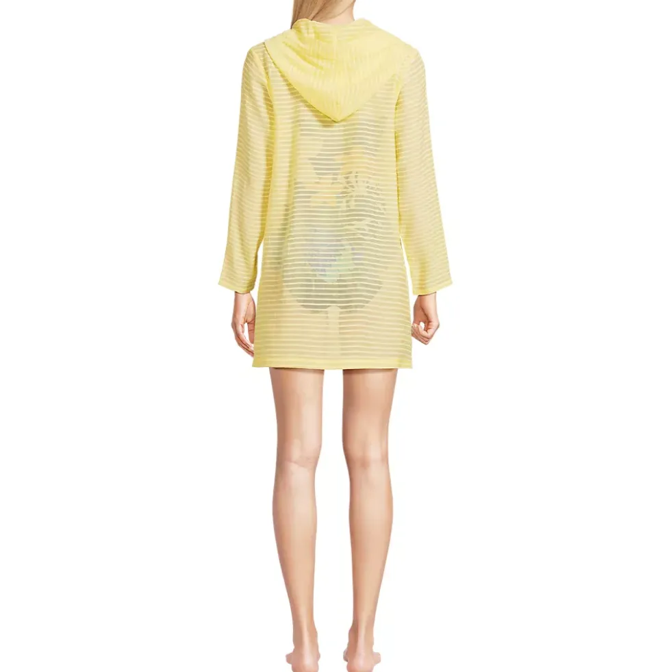 Women's Rayon Rib Hooded Mini Cover-up Dress