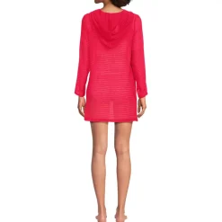 Women's Rayon Rib Hooded Mini Cover-up Dress