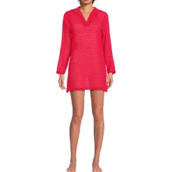 Women's Rayon Rib Hooded Mini Cover-up Dress