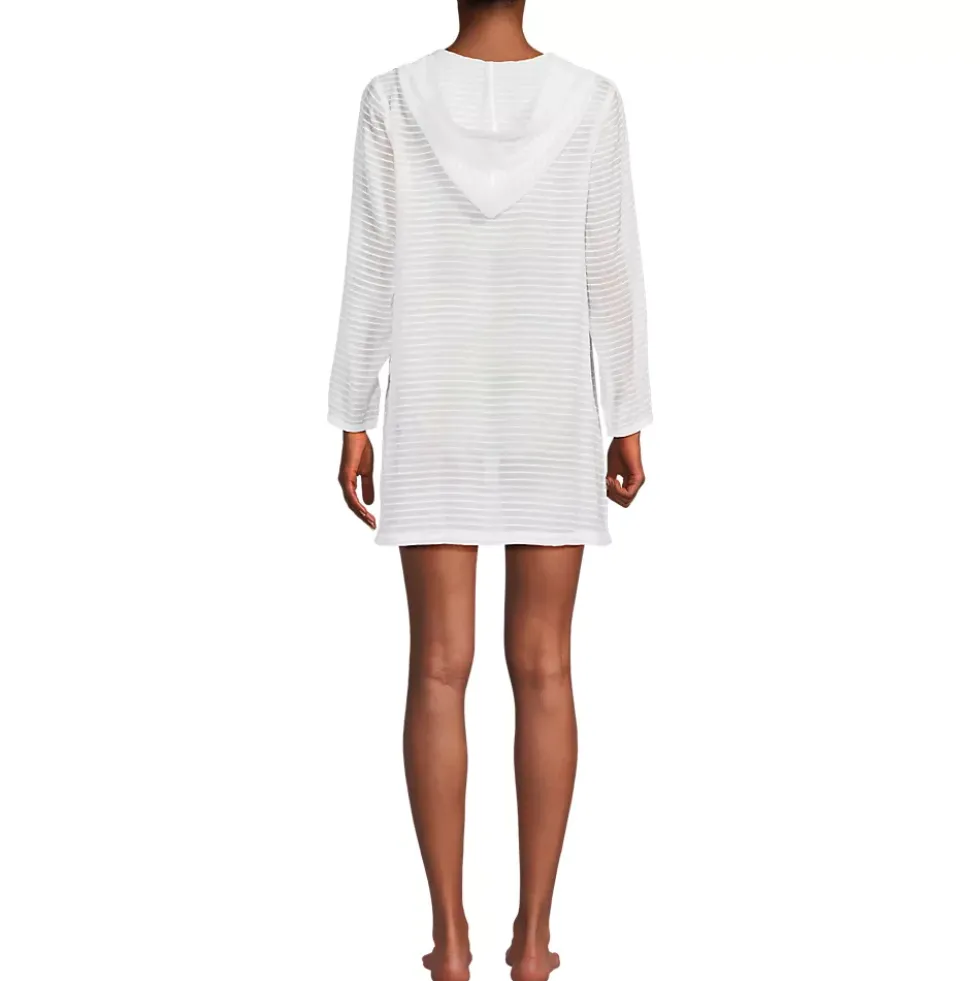 Women's Rayon Rib Hooded Mini Cover-up Dress