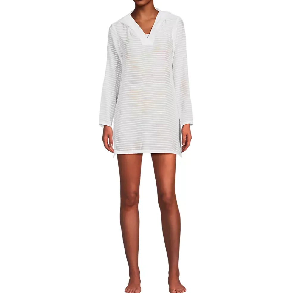 Women's Rayon Rib Hooded Mini Cover-up Dress