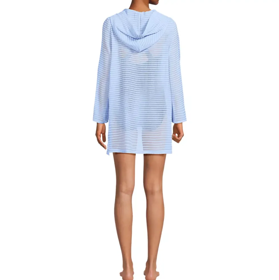 Women's Rayon Rib Hooded Mini Cover-up Dress