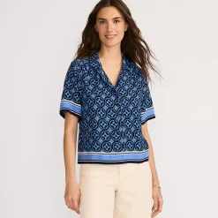 Women's Rayon Short Sleeve Camp Shirt