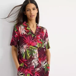Women's Rayon Short Sleeve Camp Shirt
