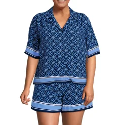 Women's Rayon Short Sleeve Camp Shirt