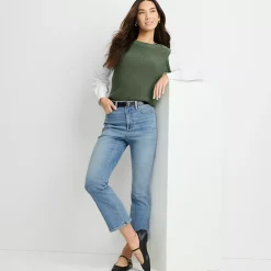 Women's Recover Denim High Rise Kick Flare Crop Jeans