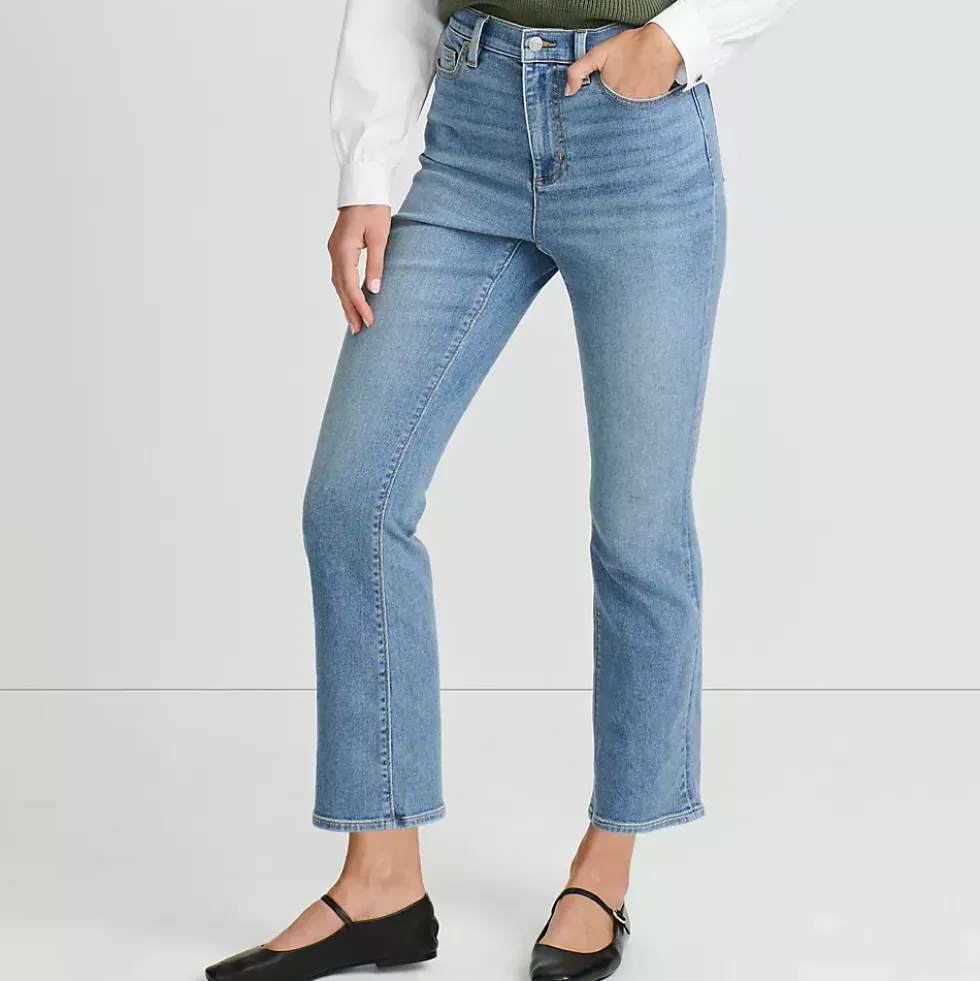 Women's Recover Denim High Rise Kick Flare Crop Jeans