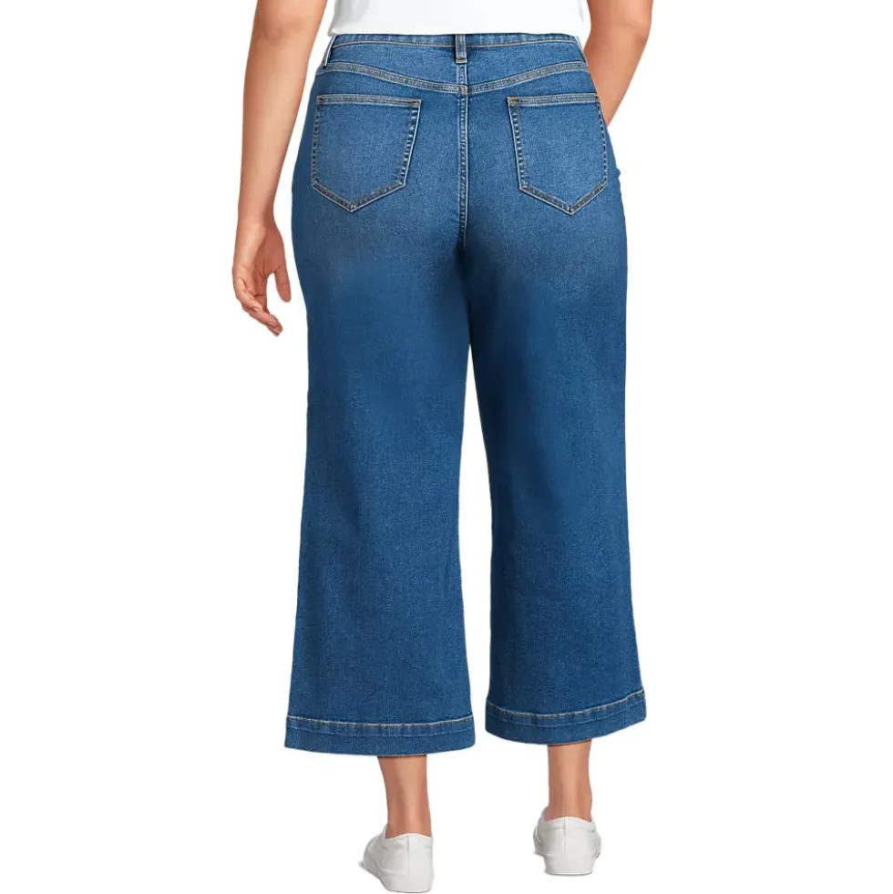 Women's Recover Denim High Rise Wide Leg Crop Jeans
