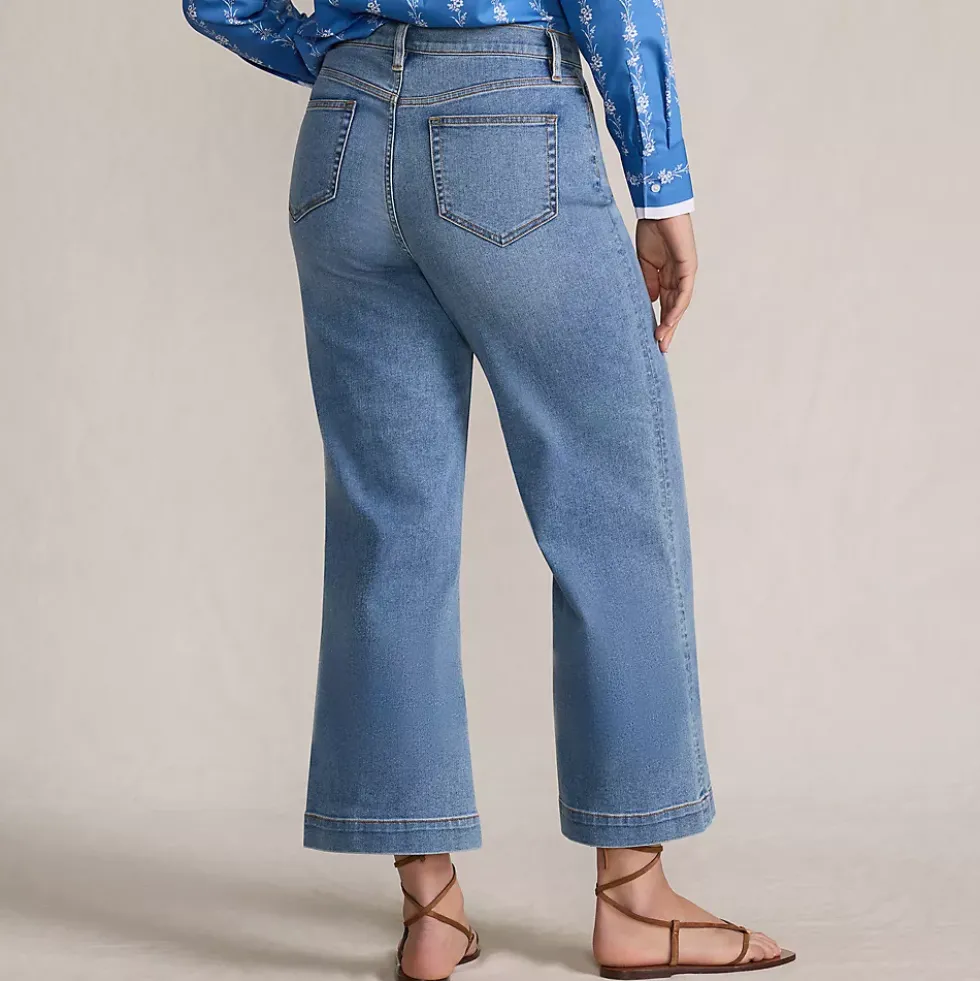 Women's Recover Denim High Rise Wide Leg Crop Jeans