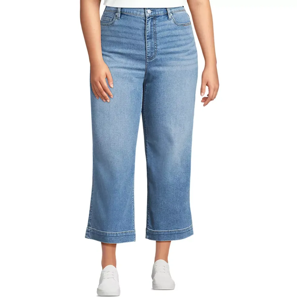 Women's Recover Denim High Rise Wide Leg Crop Jeans
