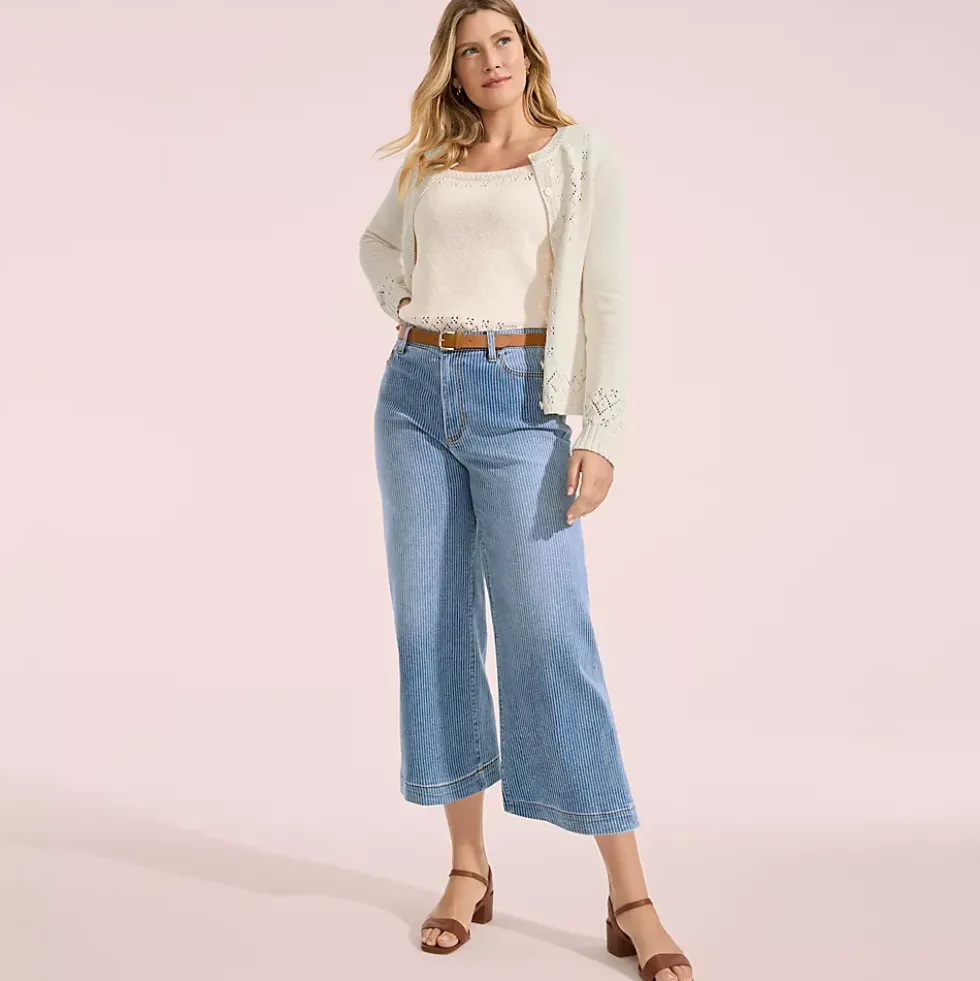 Women's Recover Denim High Rise Wide Leg Crop Jeans
