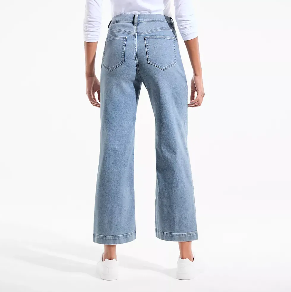 Women's Recover Denim High Rise Wide Leg Crop Jeans