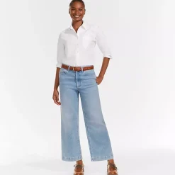 Women's Recover Denim High Rise Wide Leg Crop Jeans