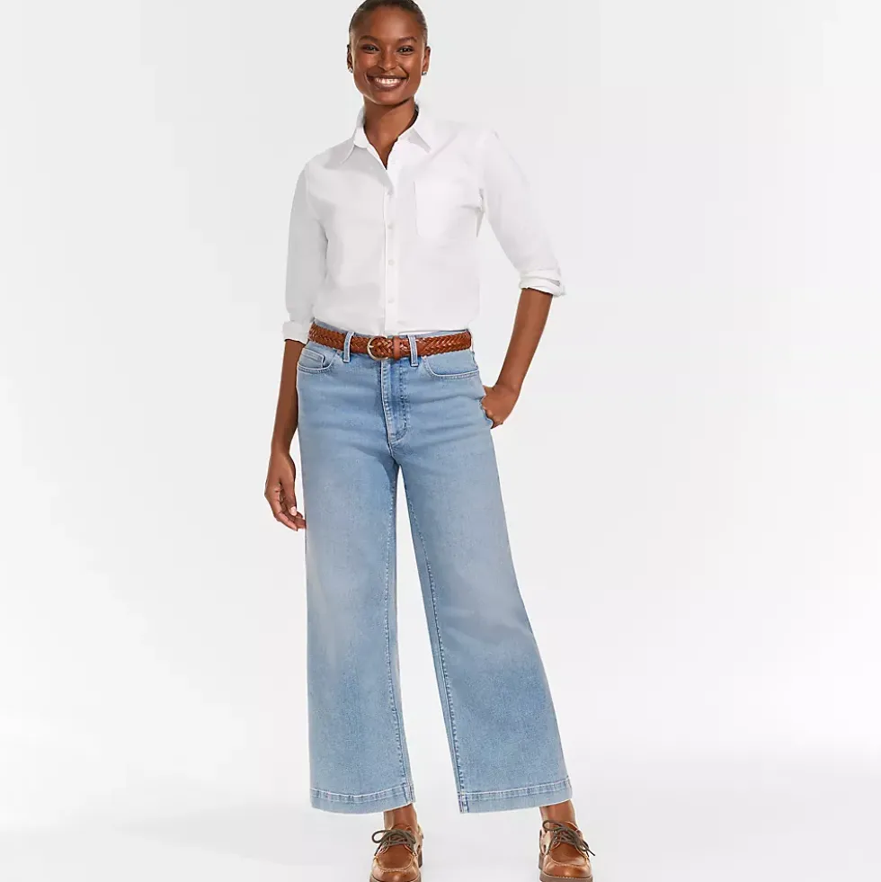 Women's Recover Denim High Rise Wide Leg Crop Jeans