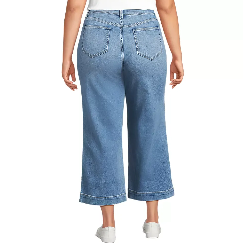 Women's Recover Denim High Rise Wide Leg Crop Jeans