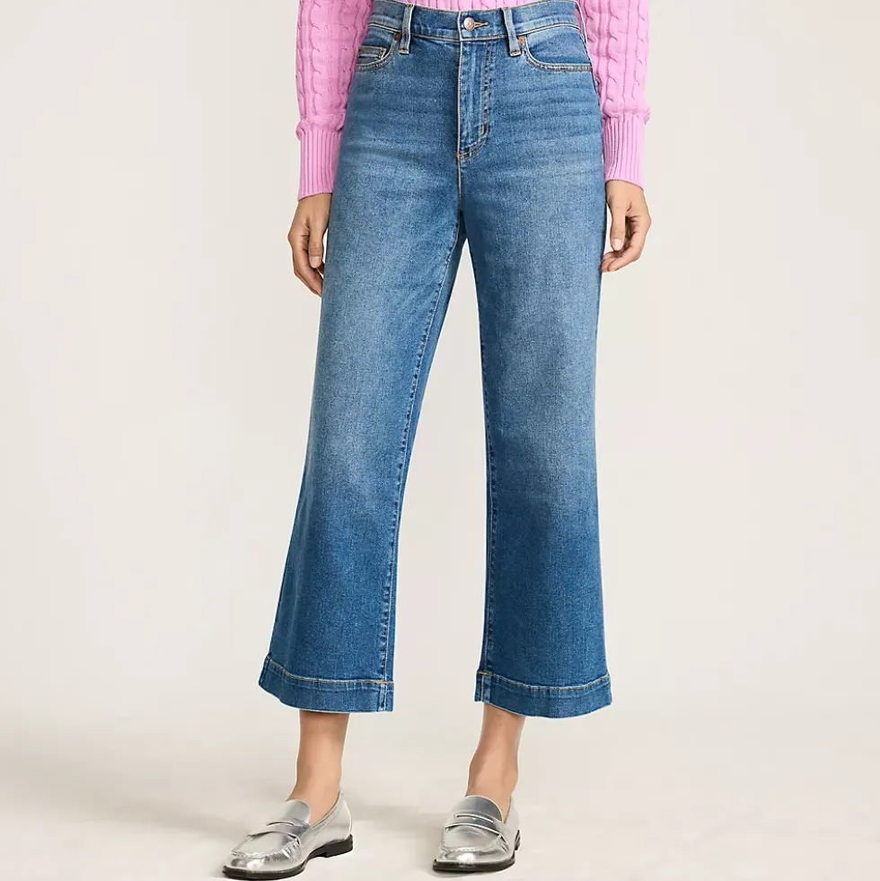 Women's Recover Denim High Rise Wide Leg Crop Jeans
