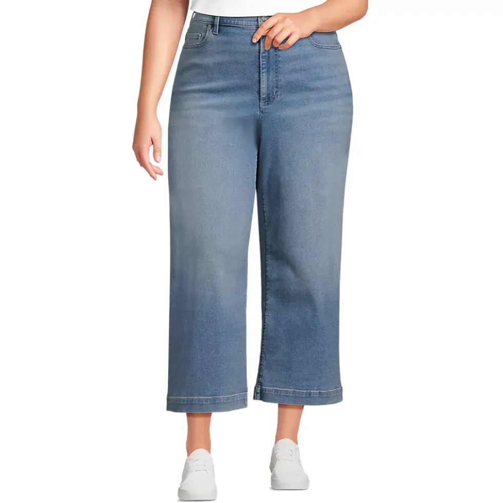 Women's Recover Denim High Rise Wide Leg Crop Jeans