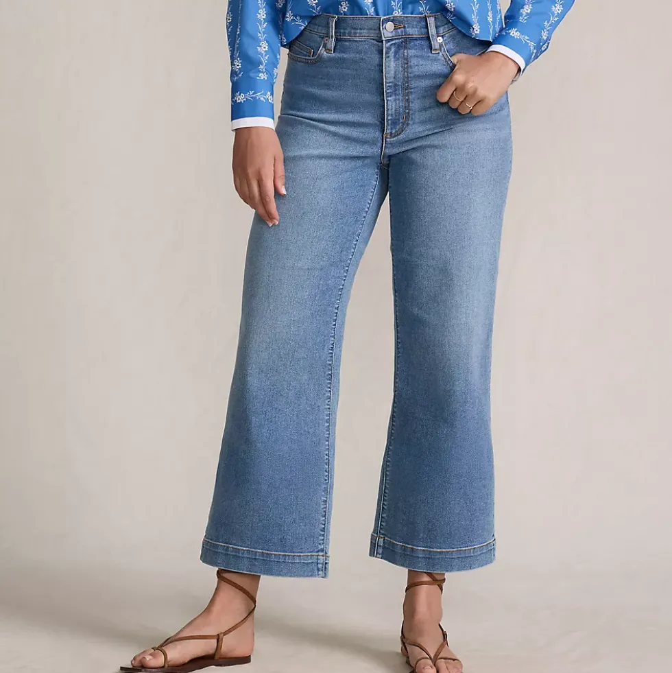 Women's Recover Denim High Rise Wide Leg Crop Jeans