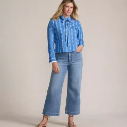 Women's Recover Denim High Rise Wide Leg Crop Jeans