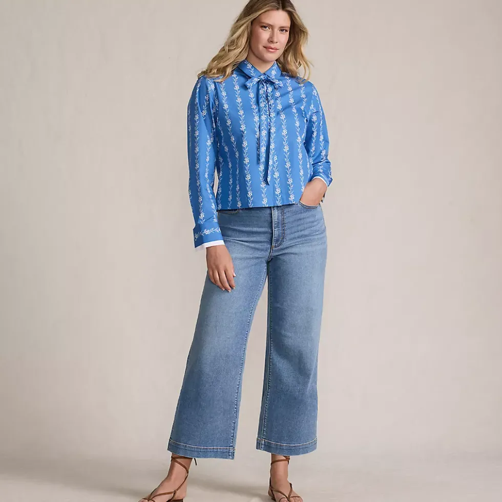 Women's Recover Denim High Rise Wide Leg Crop Jeans