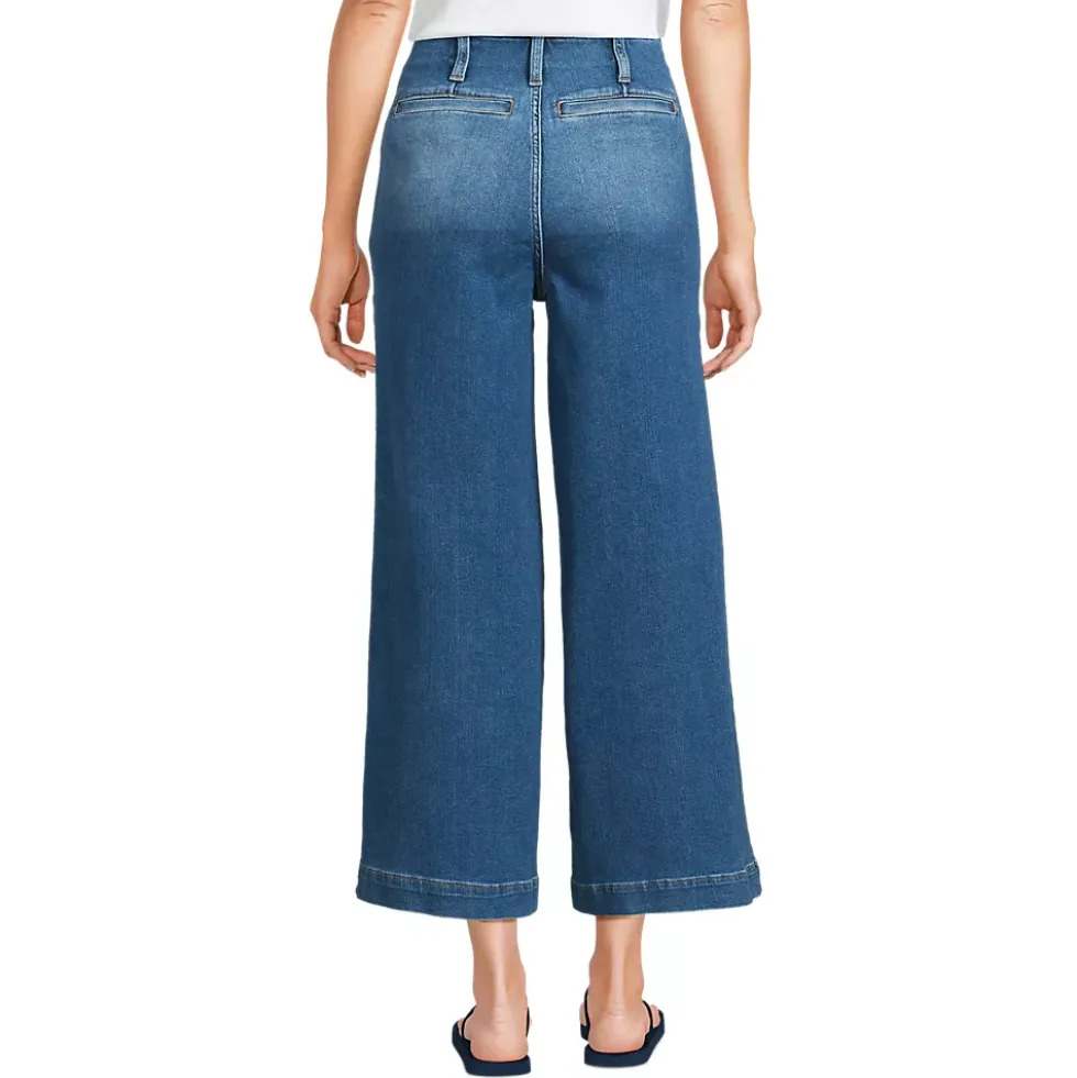 Women's Recover Denim High Rise Patch Pocket Extra Wide Leg Crop Jeans