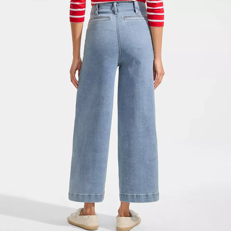 Women's Recover Denim High Rise Patch Pocket Extra Wide Leg Crop Jeans