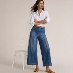 Women's Recover Denim High Rise Patch Pocket Extra Wide Leg Crop Jeans