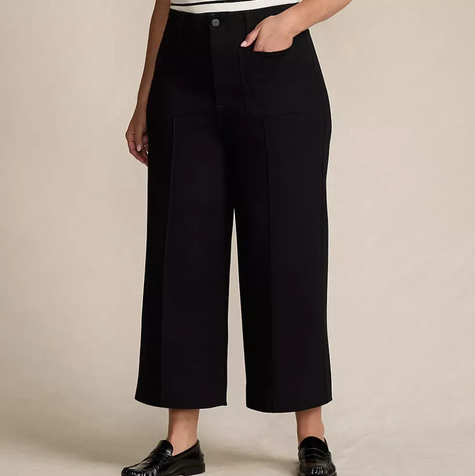 Women's Recover Denim High Rise Patch Pocket Extra Wide Leg Crop Jeans