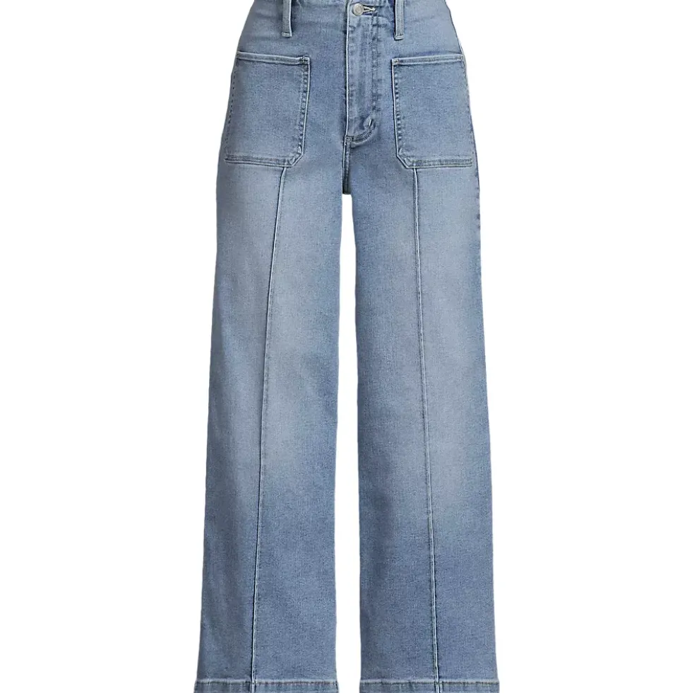 Women's Recover Denim High Rise Patch Pocket Extra Wide Leg Crop Jeans