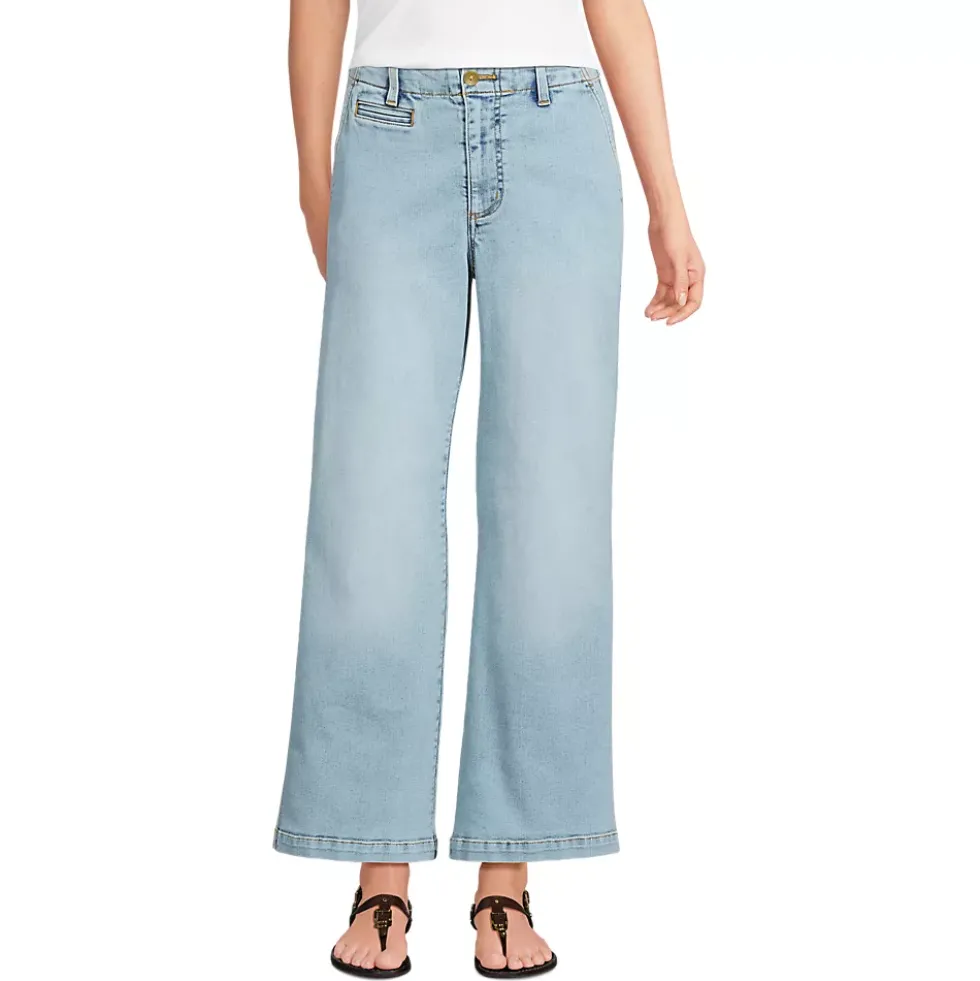 Women's Recover Denim Mid Rise Wide Leg Ankle Jeans