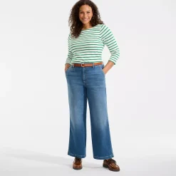 Women's Recover Denim Mid Rise Wide Leg Ankle Jeans