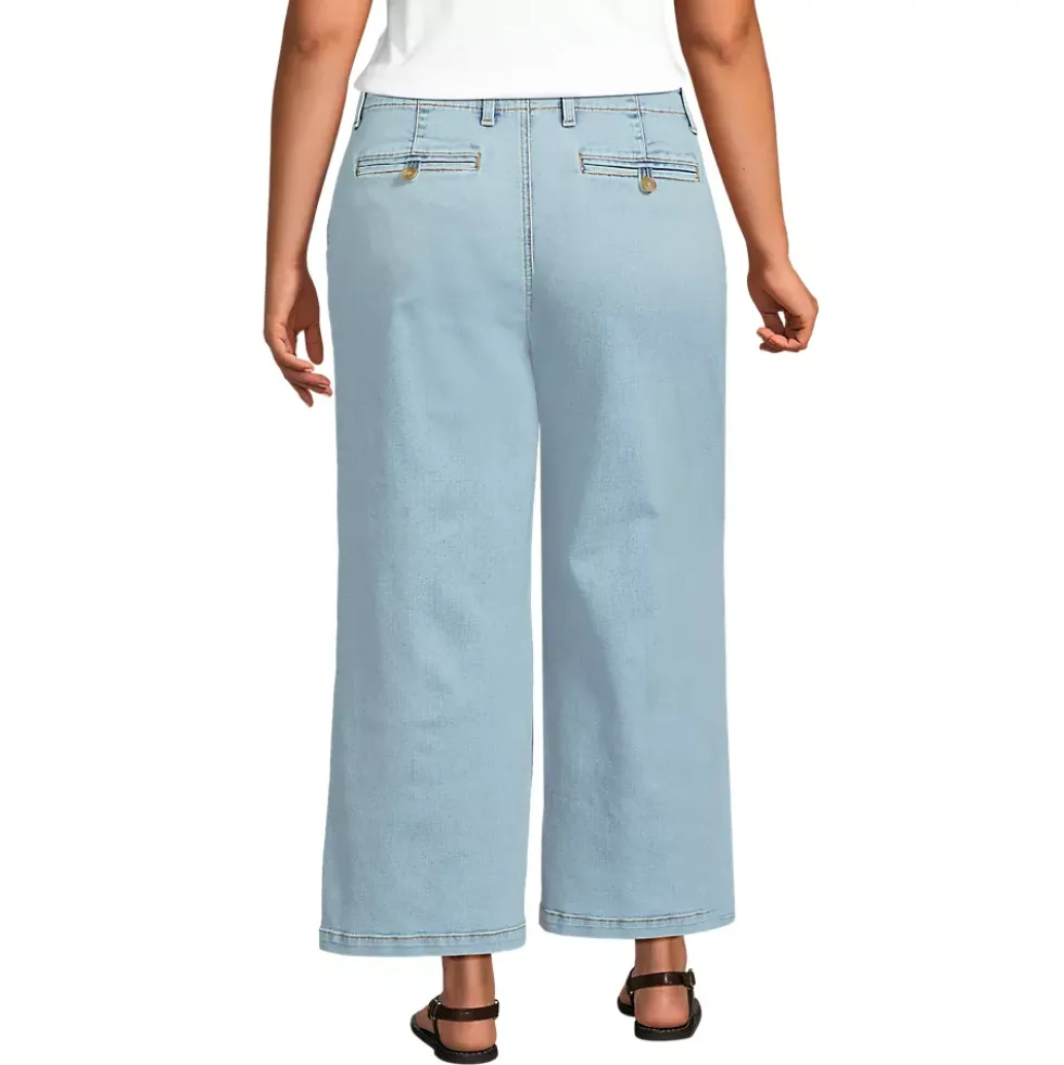 Women's Recover Denim Mid Rise Wide Leg Ankle Jeans