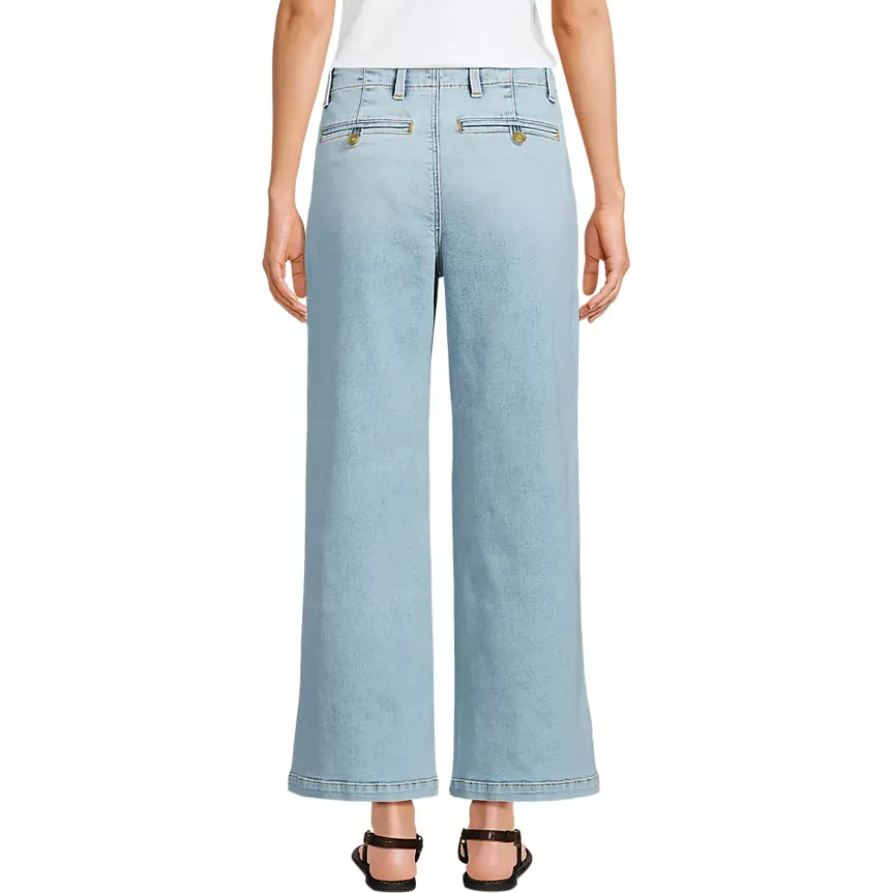 Women's Recover Denim Mid Rise Wide Leg Ankle Jeans