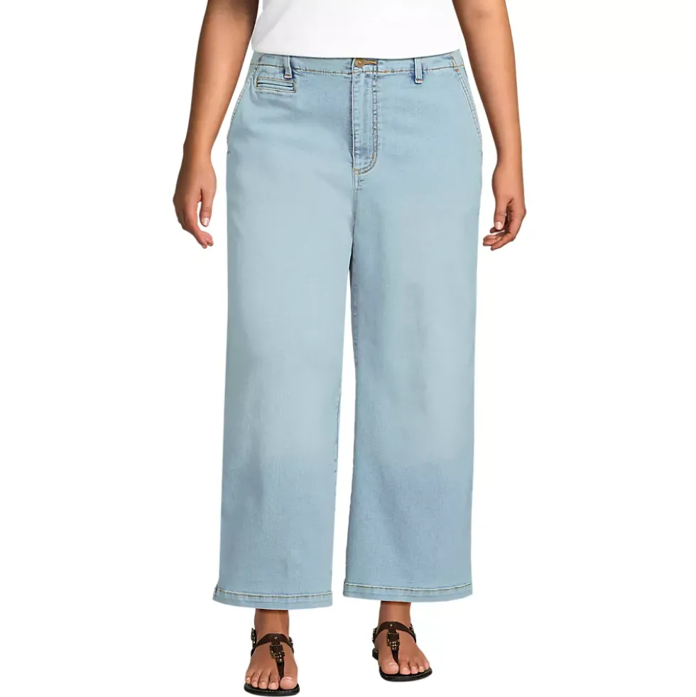 Women's Recover Denim Mid Rise Wide Leg Ankle Jeans