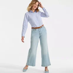Women's Recover Denim Mid Rise Wide Leg Ankle Jeans