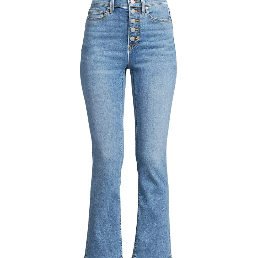 Women's Recover High Rise Button Front Kick Flare Crop Jeans