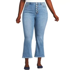 Women's Recover High Rise Button Front Kick Flare Crop Jeans