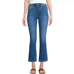 Women's Recover High Rise Button Front Kick Flare Crop Jeans